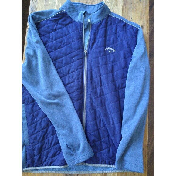 Callaway Men’s Blue Quilted Zip Golf Soft Shell Fleece Jacket Sz XL Sporty Soho - Picture 1 of 5